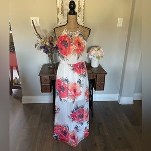 Crystal Doll flowy Spaghetti strap maxi dress NWT